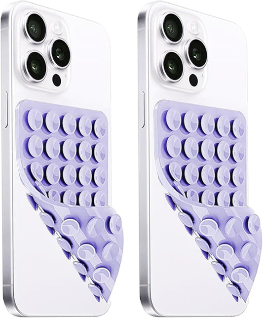 2 Pack Silicone Suction Cup Phone Case Mount Double Sided, Hands-Free Strong by LvShuLiangPin