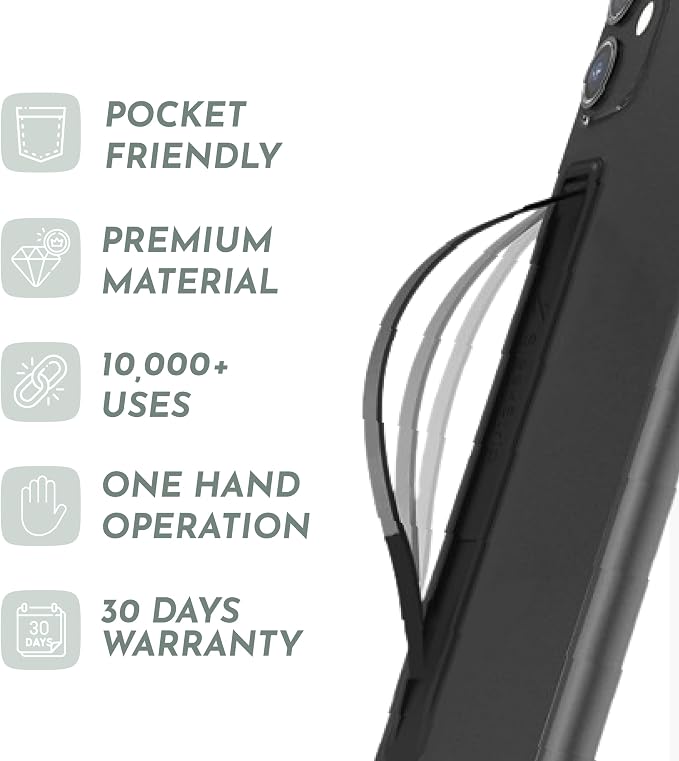 Phone Grip, Ultra Thin Cell Phone Grips Finger Holder Kickstand - Image 7