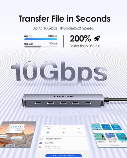 LENTION 6-in-1 USB C Hub Dock - Image 3