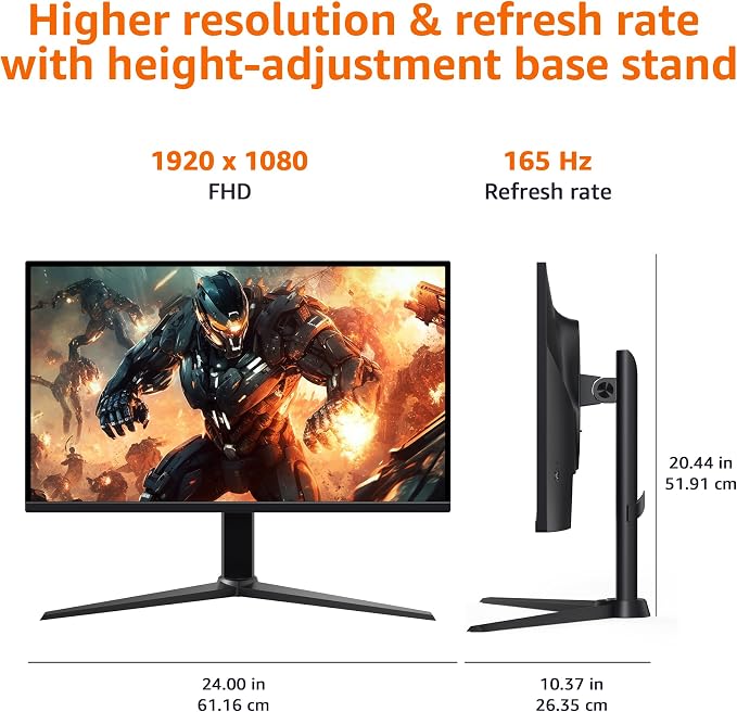 Amazon Basics 27 inch Gaming Monitor, FHD 1080P, VESA Compatible, Adaptive sync - Image 5