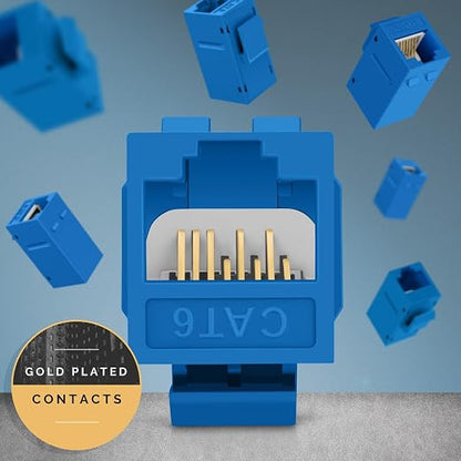 Everest Cat6 RJ45 Keystone Coupler in Blue - Image 5