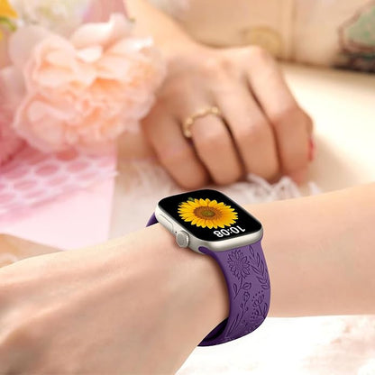 SNBLK 6 Pack Floral Engraved Bands Compatible - Image 5