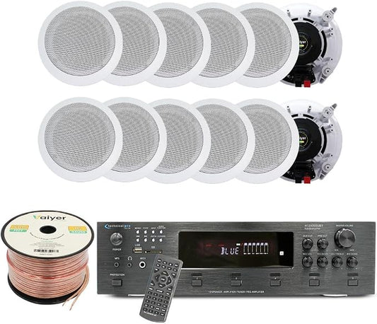 Vaiyer Home Audio System Kit, 6-Channel 6000 Watts Bluetooth Amplifier by Vaiyer