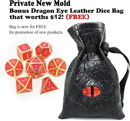Haxtec Glow in The Dark Metal DND Dice Set Gold Pink D&D Dice Compatible - Image 7