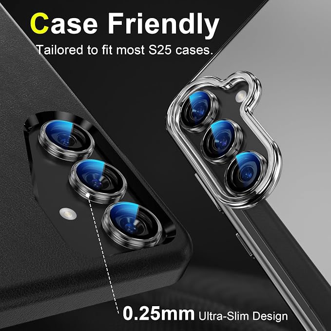 YWXTW Camera Lens Protector for Samsung Galaxy S25 Accessories 9H Tempered - Image 6