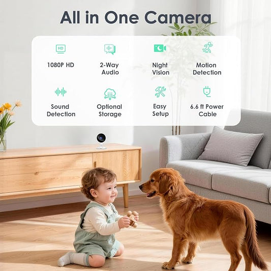 YOTON Indoor Security Camera for Baby Monitor, Home & Pets, 2.4GHz WiFi - Image 2