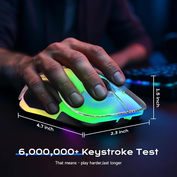 memzuoix 2.4G LED Wireless Mouse, Rechargeable Ergonomic Mouse - Image 8
