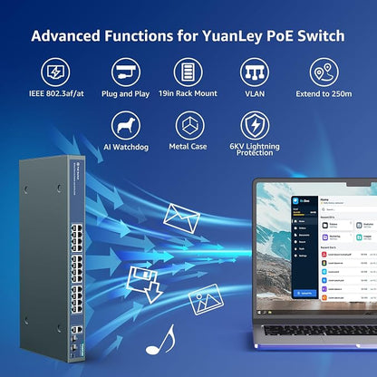YuanLey 24 Port PoE Switch - Image 3