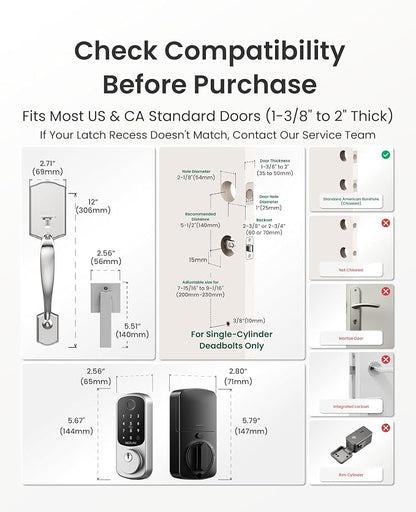 DESLOC B200 Fingerprint Front Door Lock Set - Image 6