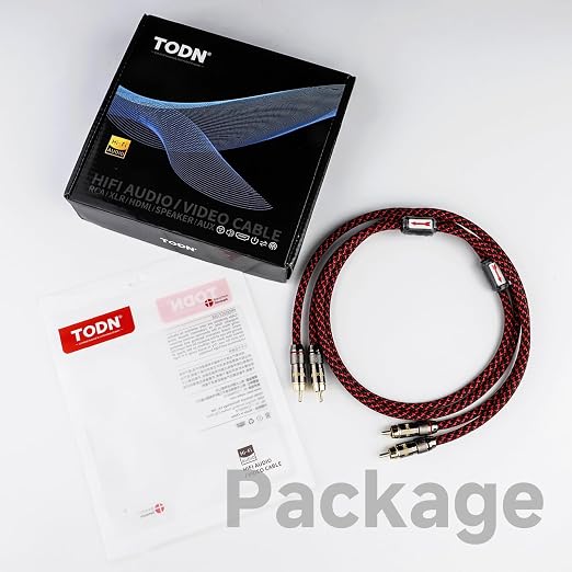 TODN RCA Stereo Cable Audiophile HiFi Interconnect Shielded RCA Cables - Image 8