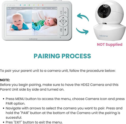 Babysense Parent Unit for HDS2 Video Baby Monitor, Replacement Unit - Image 3