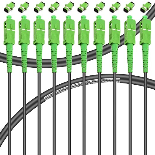 10-Pack - 30m SC/APC to SC/APC Fiber Optic Internet Cable, Armored Single Mode by Bangun