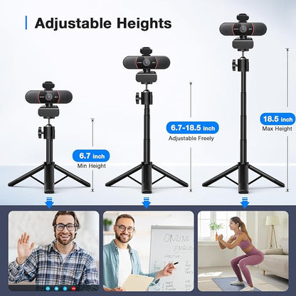 EMEET C960 4K Webcam with Tripod, 4K UHD Sony Sensor, 3 Adjustable Height Mini - Image 2