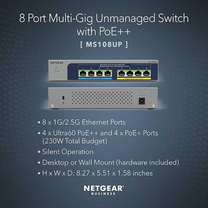 NETGEAR 8-Port Ultra60 Multi-Gigabit Ethernet Unmanaged Network Switch - - Image 2