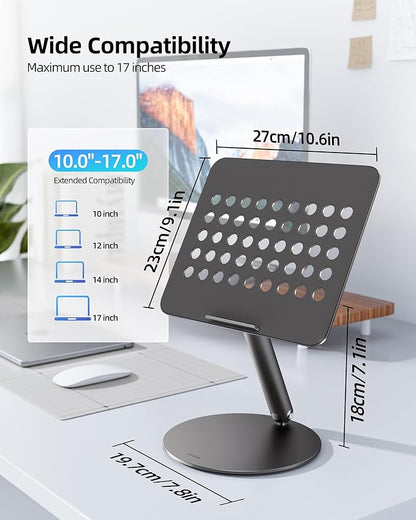 LULULOOK Laptop Stand for Desk, Full Aluminum Computer Stand, 360 Rotating - Image 8