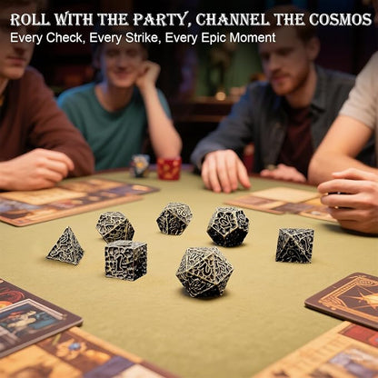 Haxtec Metal DND Dice Set Polyhedral D&D Dice Compatible - Image 9