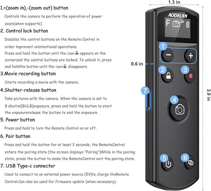for Fuji Camera Rechargeable Shutter Release, AODELAN Wireless Remote Control - Image 7
