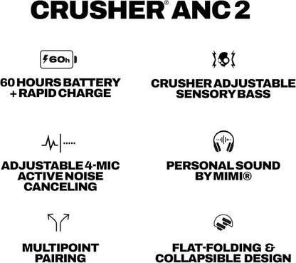 Skullcandy Crusher ANC 2 Wireless Over-Ear Bluetooth Headphones - Image 11