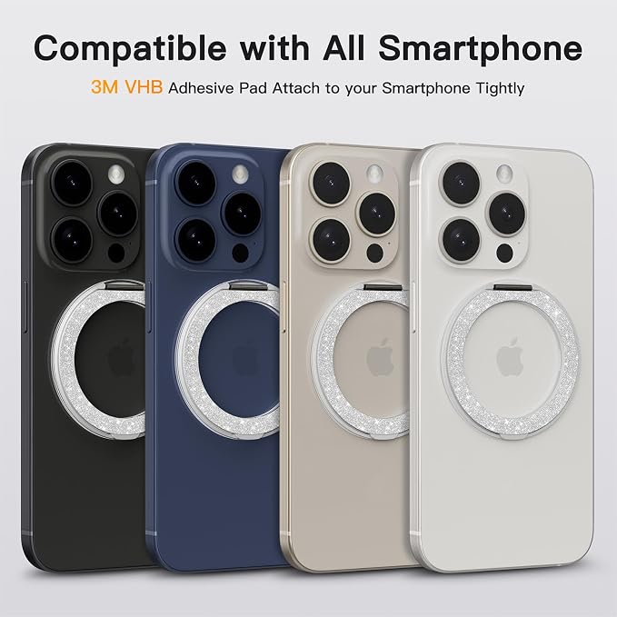 COOLQO 2Pcs 360 Spin Cell Grip Ring Phone Stand Magnetic Holders - Image 2