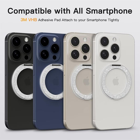 COOLQO 2Pcs 360 Spin Cell Grip Ring Phone Stand Magnetic Holders - Image 2
