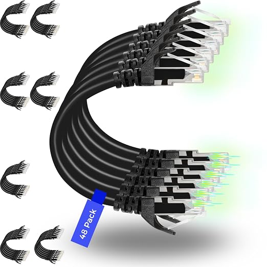 Rapink Patch Cables Cat6 1ft, Ethernet Patch Cable 10G, Cat 6 Patch Cable by Rapink