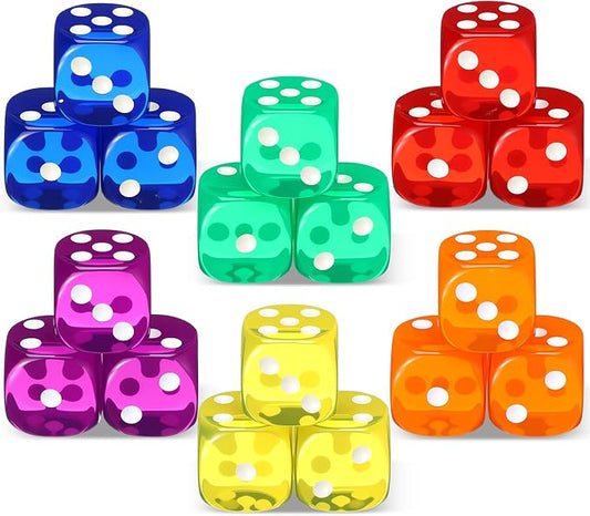 18 Pcs Casino Theme Party Dice Large Opaque Jumbo Acrylic D6 Dice by Seenelling