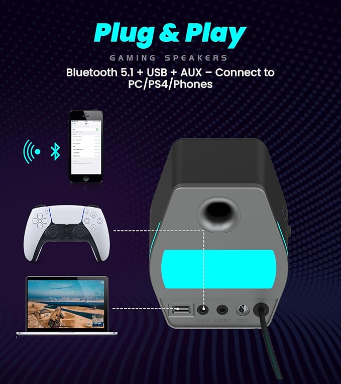 Edifier Hecate RGB Gaming Speakers, 32W Peak Power, Game/Movie/Music Modes - Image 3
