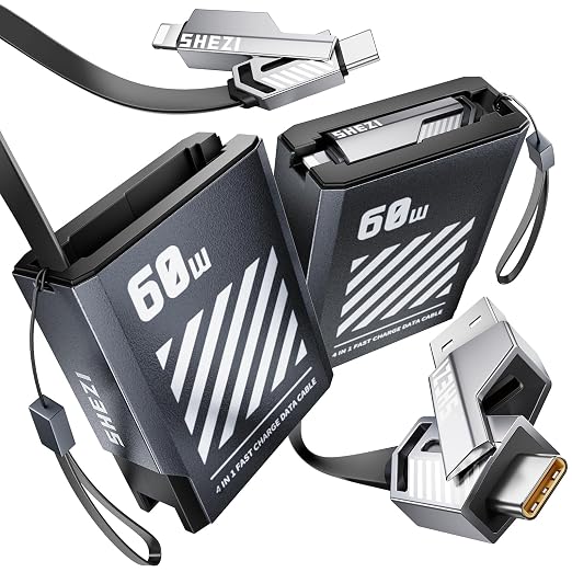 4-in-1 Compatible with USB C to Lightning Cable, 60W High-Speed Charging & Fast by Jixivor