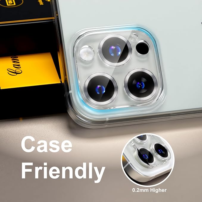 beuxece for 6 Pack iPhone 16 Pro/iPhone 16 Pro Max Camera Lens Protector 9H - Image 6