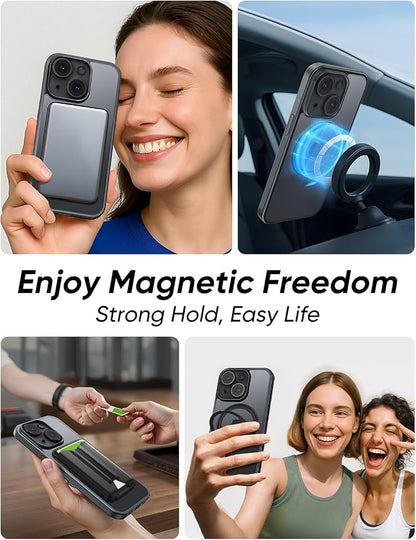 MAGIC JOHN for iPhone 15 Case 360° Rotatable Magnetic Invisible Stand, Fit for - Image 5