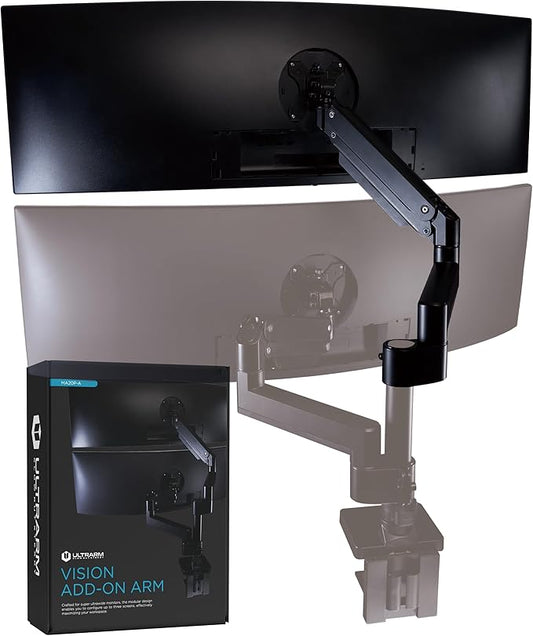 Heavy Duty Extension Arm Dual 49" Vertical Stacked Monitor Mount Height by ULTRARM