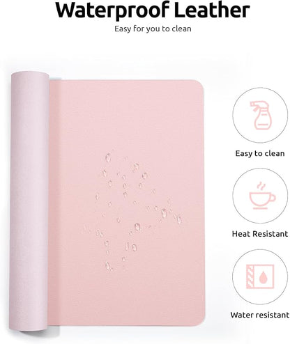 YSAGi Leather Desk Protector, Office Mat, Large Mouse Mat, Non-Slip PU Leather - Image 4