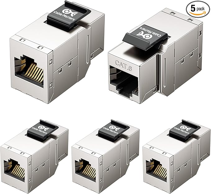 Cable Matters 5-Pack 10Gbps Shielded Cat 6 Keystone Coupler by CableMatters