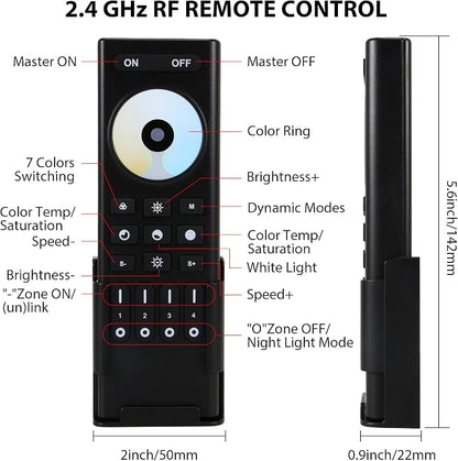 RC02RFB RF Remoter, 4-Zone 2.4G Handheld RF Remote Control Compatible - Image 2