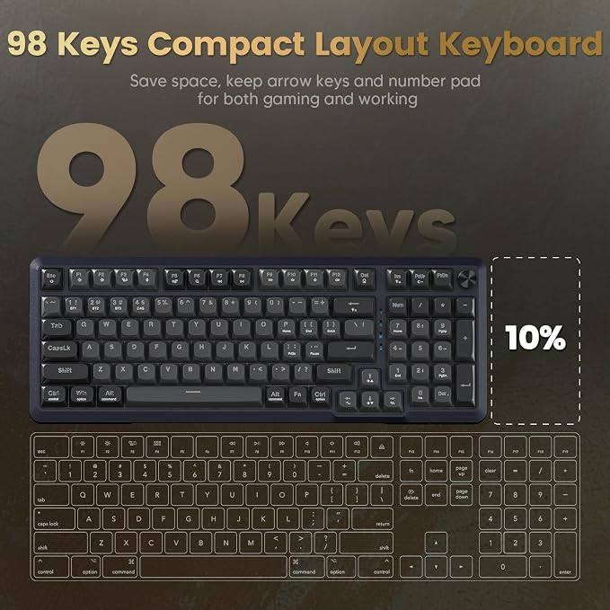 Redragon Wireless Mechanical Keyboard, 3 Mode Gasket Mounted RGB Gaming Keyboard - Image 9