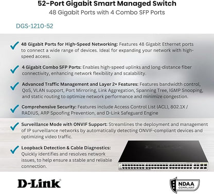 D-Link Systems 52-Port Gigabit Web Smart Switch including 4 Gigabit SFP Ports - Image 2