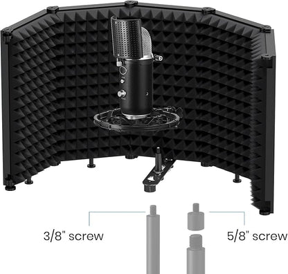 Moukey Microphone Insulation Sound Insulation Sound Shield Isolation, 5 Sides - Image 8