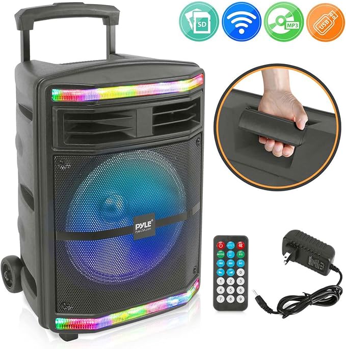Pyle Portable Bluetooth PA Speaker System - 600W Bluetooth Speaker Portable PA - Image 8
