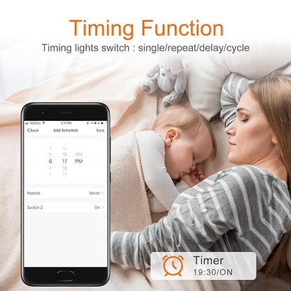 Milfra Smart Switch, Smart Light Touch Switch 2 Gang, Double Smart WiFi Light - Image 6