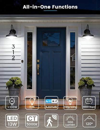Motion Sensor Light Bulbs Outdoor 4 Packs 13W Security LED Bulb, Indoor E26 - Image 4