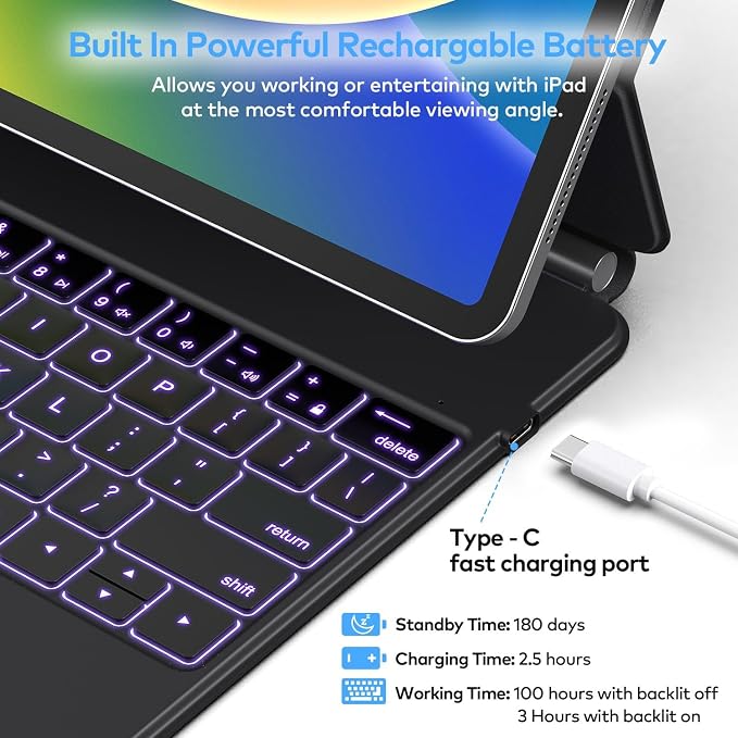 Keyboard Case for iPad Air 11-inch & iPad Pro 11 inch – Magic-Style Magnetic - Image 9