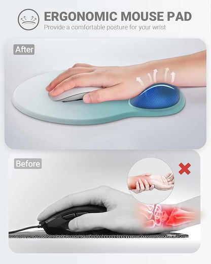 Ergonomic Mouse Pad Wrist Support Set, Memory Foam Keyboard Wrist Rest Set - Image 2