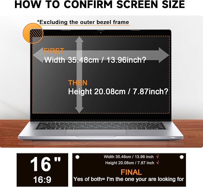 Mamol Laptop Privacy Screen 16 Inch, Compatible - Image 5