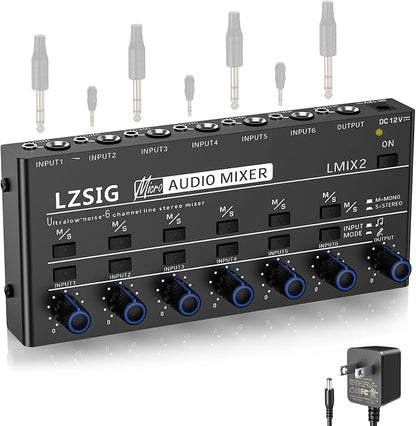LZSIG Mini Audio Mixer, Stereo Line Mixer by LZSIG