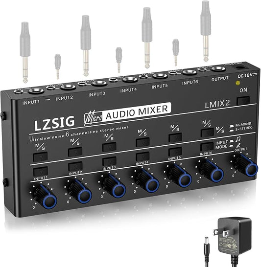 LZSIG Mini Audio Mixer, Stereo Line Mixer by LZSIG