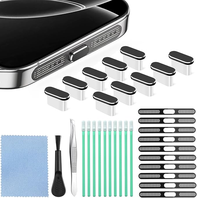 USB C Dust Plug, 10 Pack USB C Port Cover, Phone Speaker Dust Cover and Type C by Goweewon