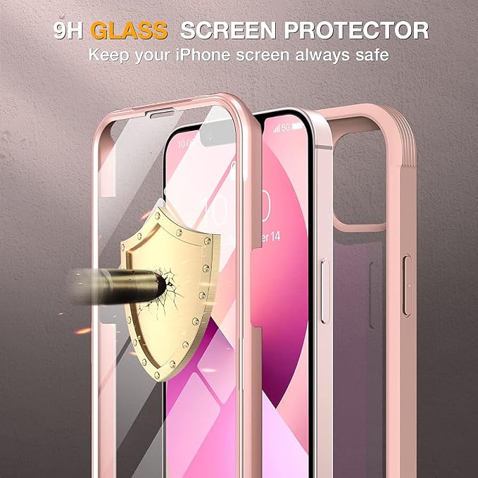 Miracase Compatible with iPhone 13 case 6.1 inch, with Built-in 9H Tempered - Image 2
