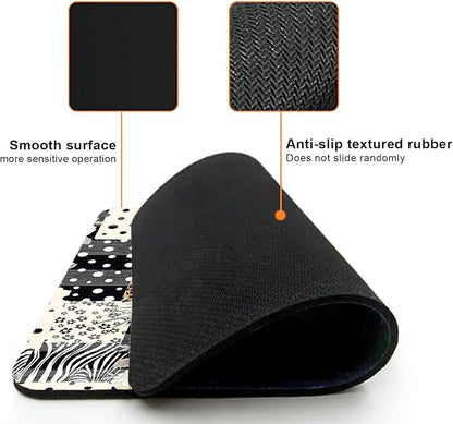 Mouse Pad, Cute Black Polka Dot Lattice Mouse Pads - Image 3
