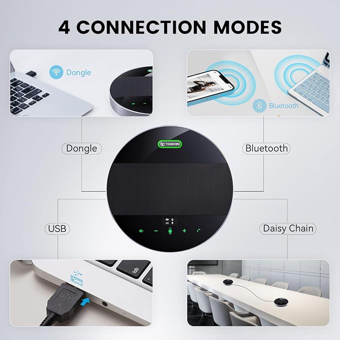 2-in-1 Conference Speaker and Microphone, Daisy Chain Wireless Bluetooth - Image 3