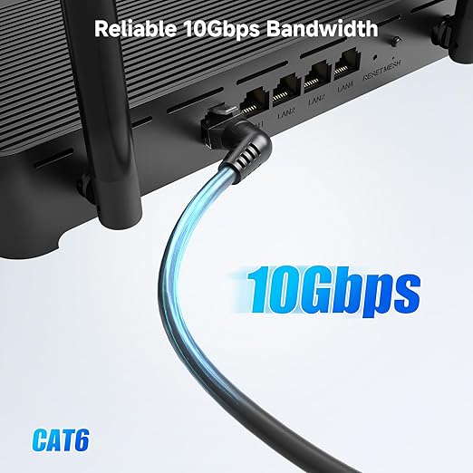 Cable Matters 2-Pack 10Gbps Rotatable Cat 6 Ethernet Cable - 1ft - Image 2